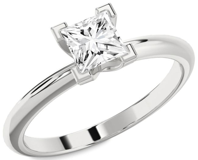 Diamond Platinum Princess Solitaire Engagement Ring