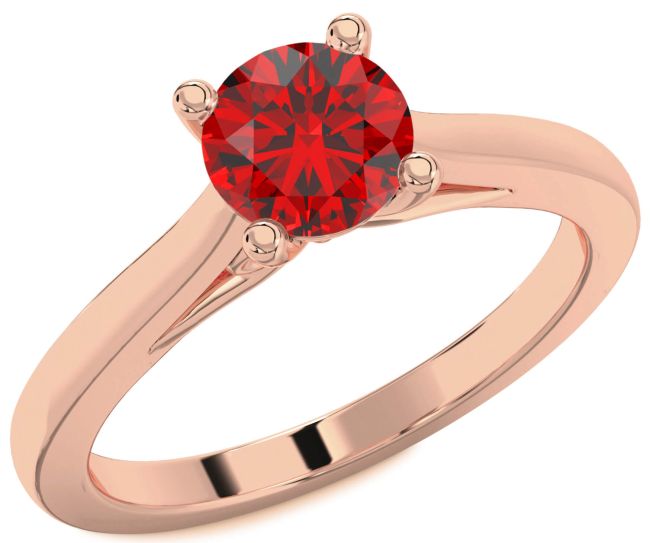 Ruby Rose Gold Round Solitaire Engagement Ring