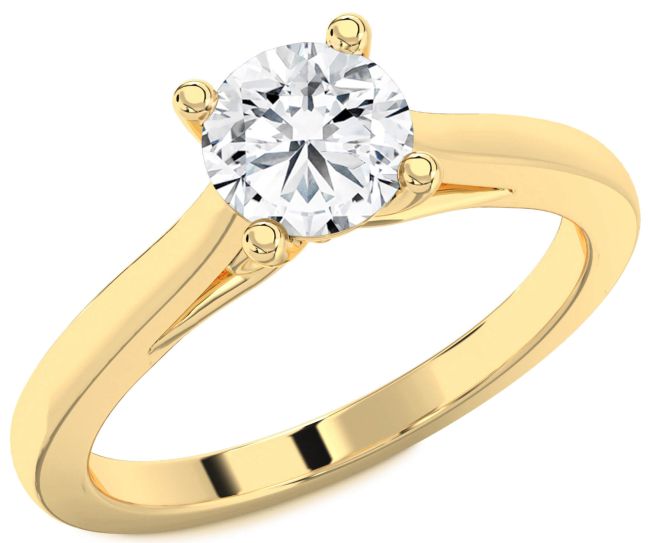 Diamond Gold Round Solitaire Engagement Ring