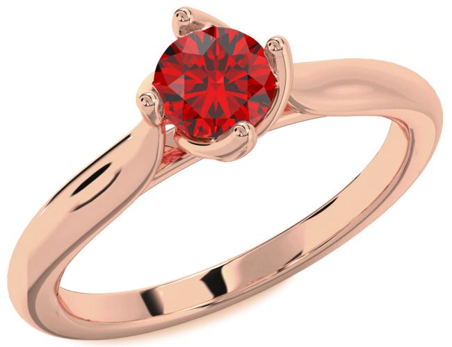 Ruby Rose Gold Round Solitaire Engagement Ring