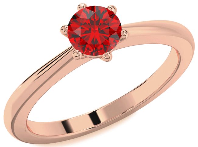 Ruby Rose Gold Round Solitaire Engagement Ring