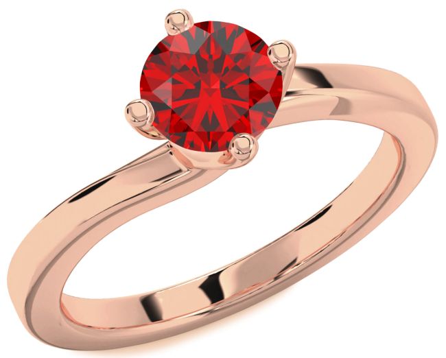 Ruby Rose Gold Round Solitaire Engagement Ring