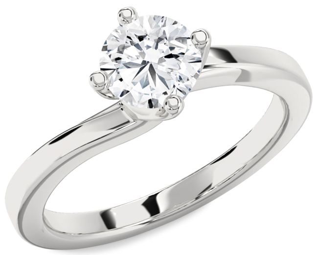 Diamond Platinum Round Solitaire Engagement Ring