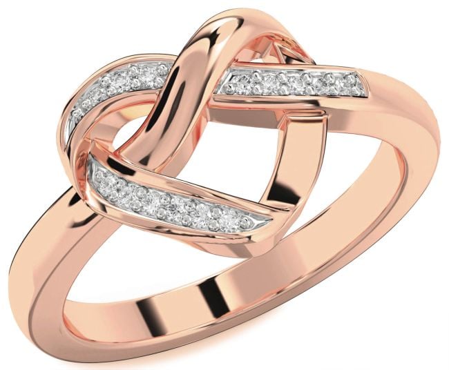 Diamond Rose Gold Heart Infinity Ring
