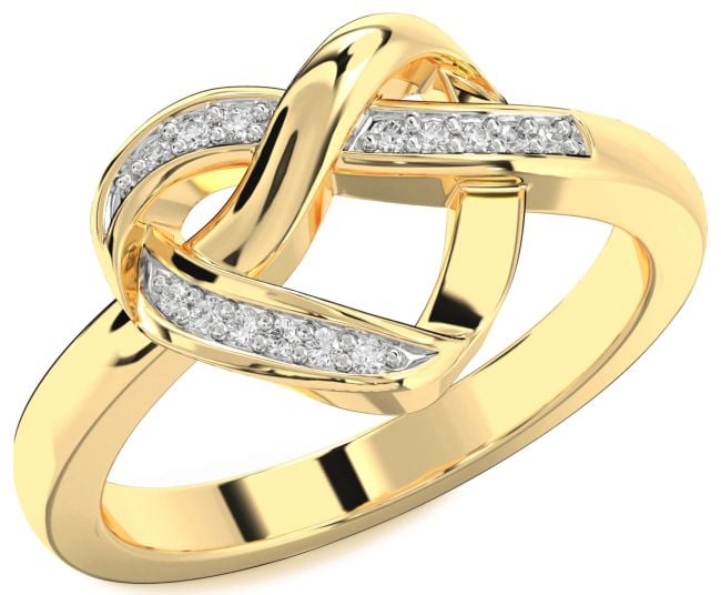 Diamond Gold Heart Infinity Ring