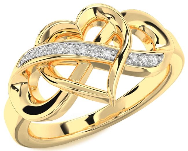 Diamond Gold Heart Infinity Ring