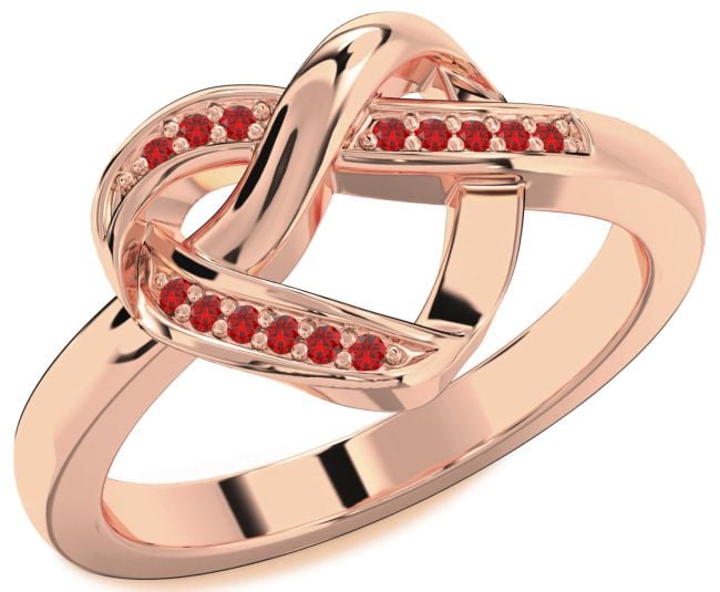 Ruby Rose Gold Heart Infinity Ring