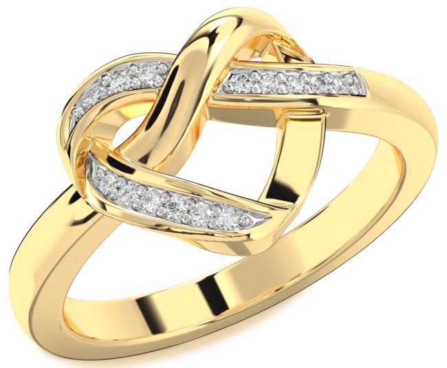 Diamond Gold Heart Infinity Ring