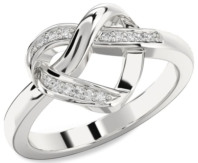 Diamond Platinum Heart Infinity Ring