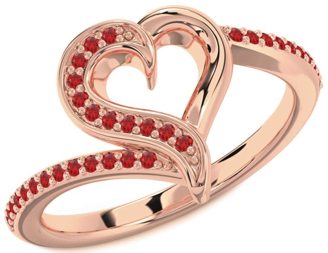 Ruby Rose Gold Heart Ring