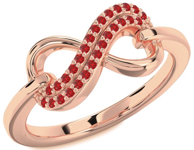 Ruby Rose Gold Infinity Round Ring