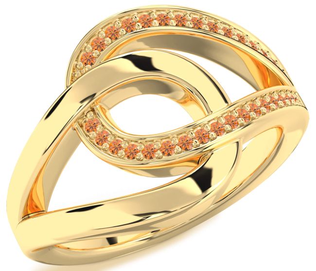 Citrine Gold Interlock Knot Ring