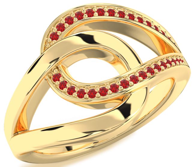 Ruby Gold Interlock Knot Ring