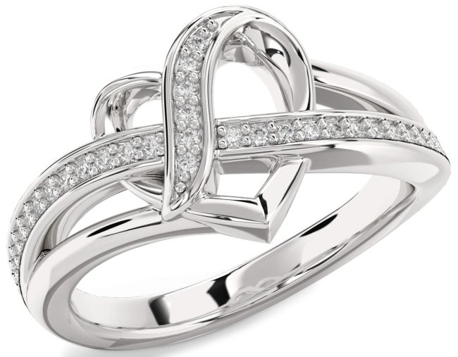 Diamond Platinum Heart Ring