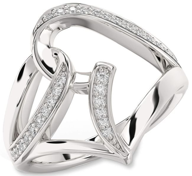 Diamond Platinum Heart Ring