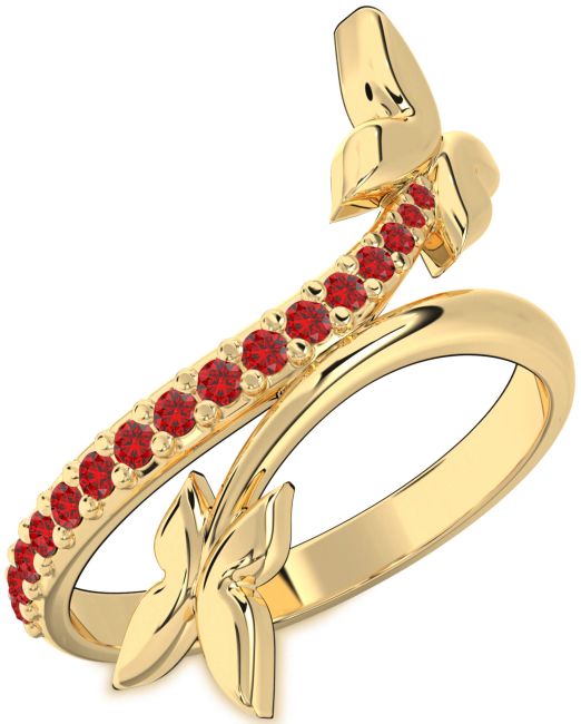 Ruby Gold Butterfly Ring