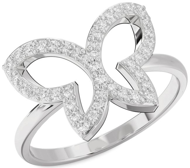 Diamond Platinum Butterfly Ring