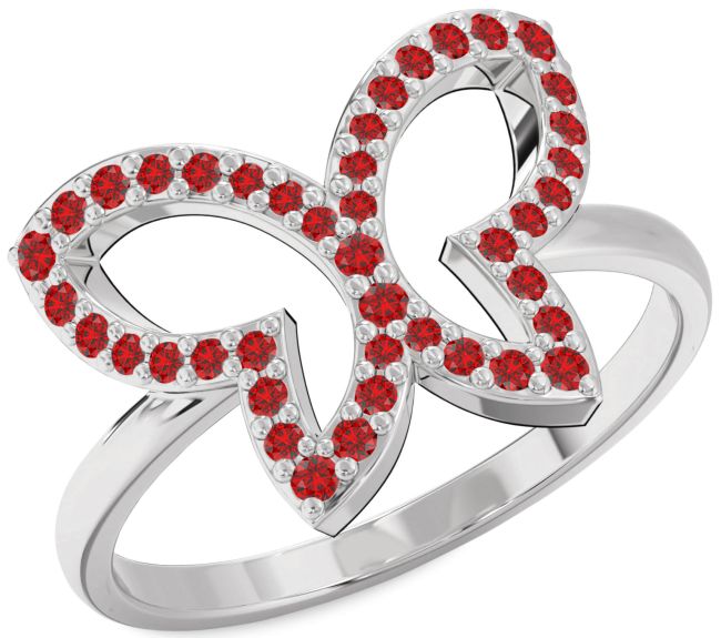 Ruby Platinum Butterfly Ring