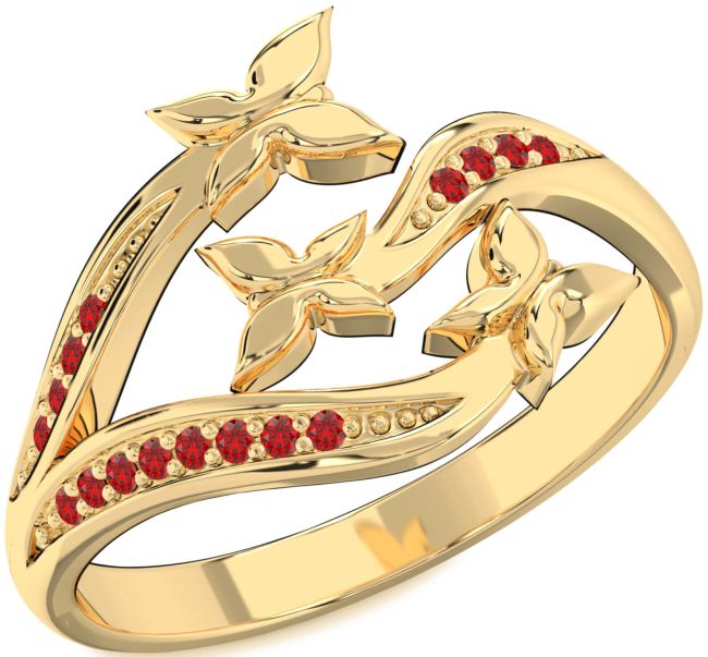 Ruby Gold Butterfly Ring