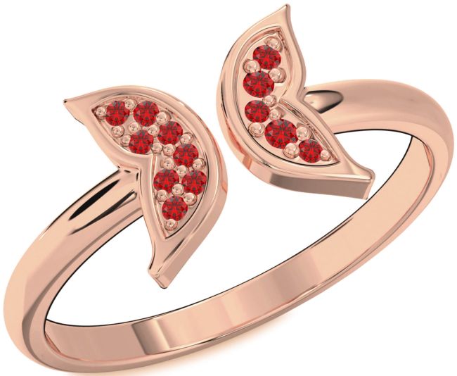 Ruby Rose Gold Butterfly Ring