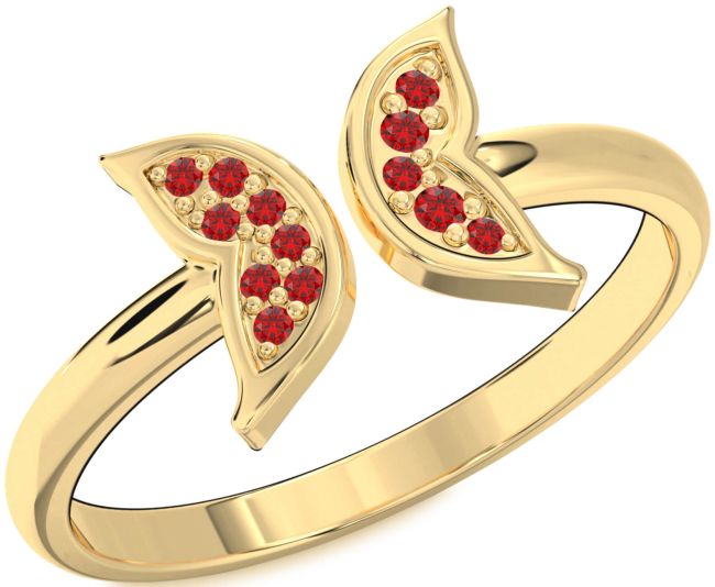 Ruby Gold Butterfly Ring