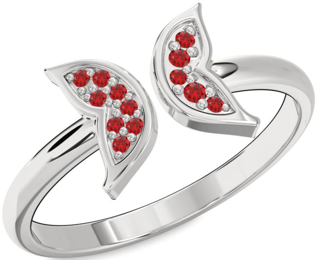 Ruby Platinum Butterfly Ring
