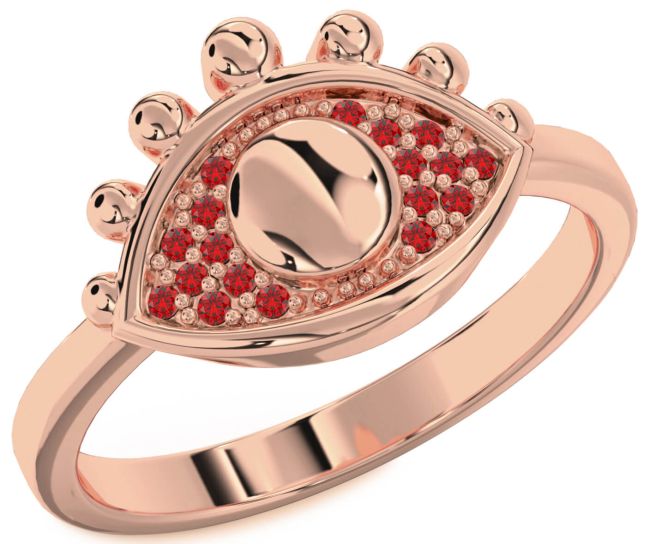 Ruby Rose Gold Evil Eye Ring