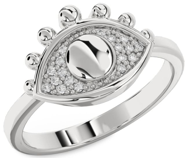 Lab Diamond Platinum Evil Eye Ring