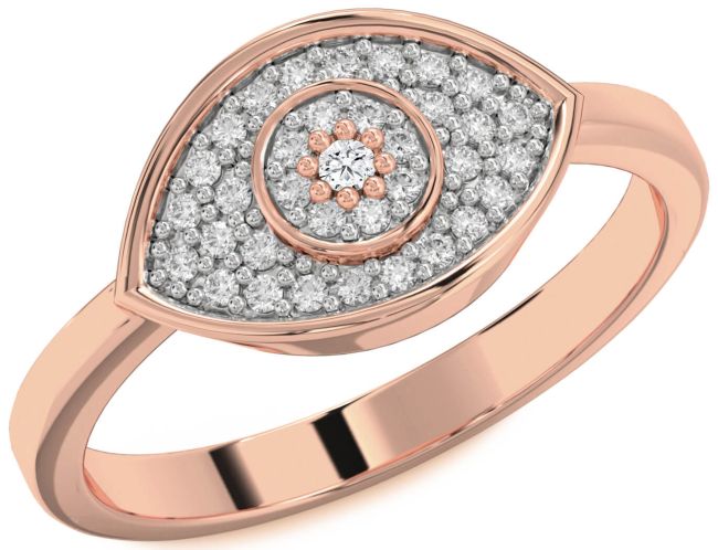 Diamond Rose Gold Evil Eye Ring