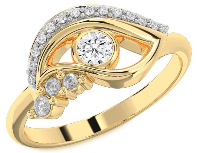 Diamond Gold Silver Evil Eye Ring