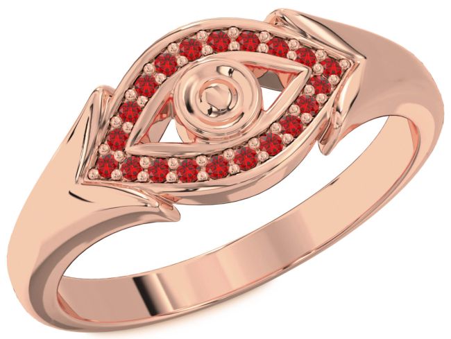 Ruby Rose Gold Evil Eye Ring