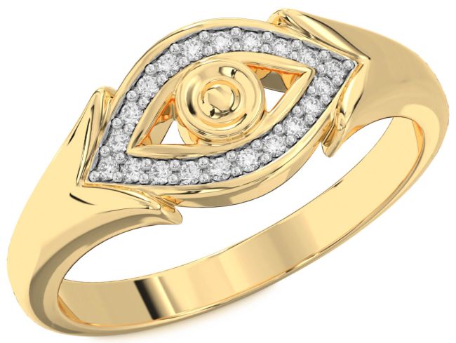 Diamond Gold Evil Eye Ring