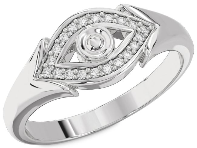 Lab Diamond Platinum Evil Eye Ring