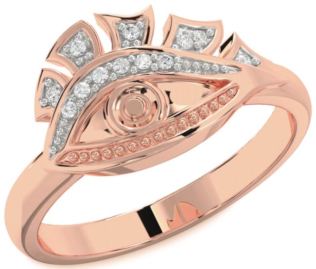 Diamond Rose Gold Evil Eye Ring