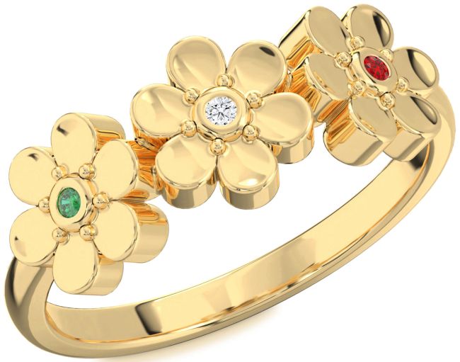 Gold Silver Flower Ring