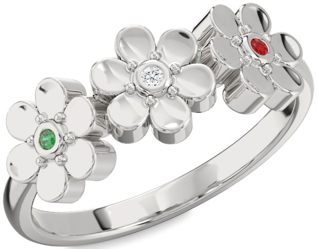 White Gold Flower Ring