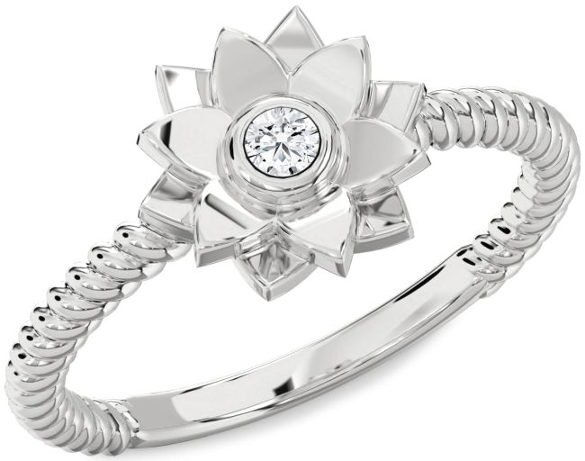 Diamond White Gold Flower Ring