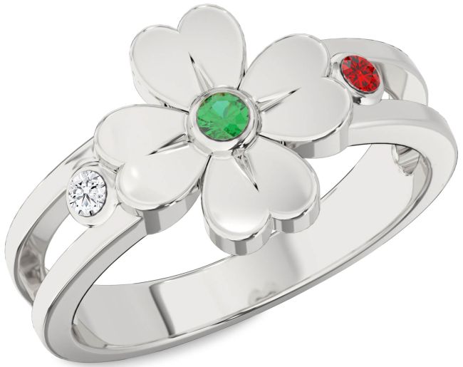 White Gold Flower Ring