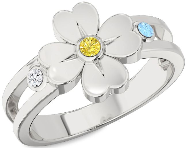 Platinum Flower Ring