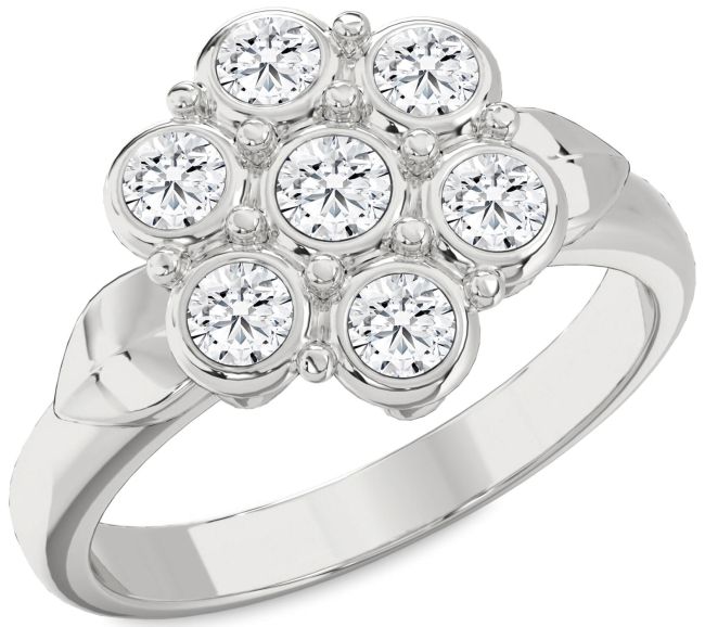 Diamond White Gold Flower Ring