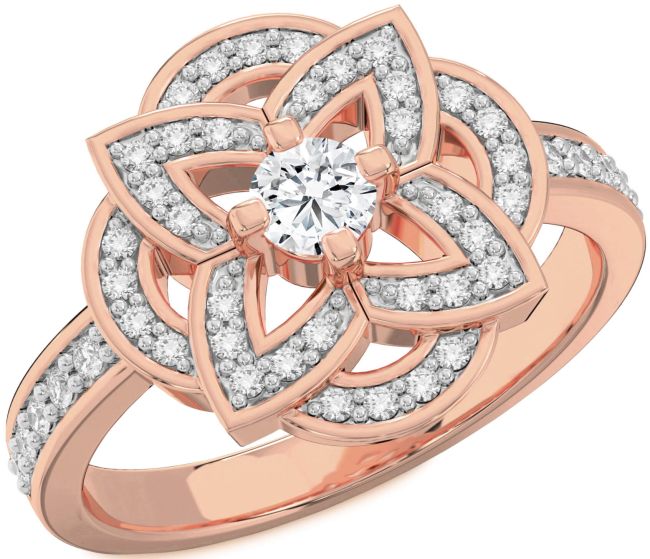 Diamond Rose Gold Flower Ring