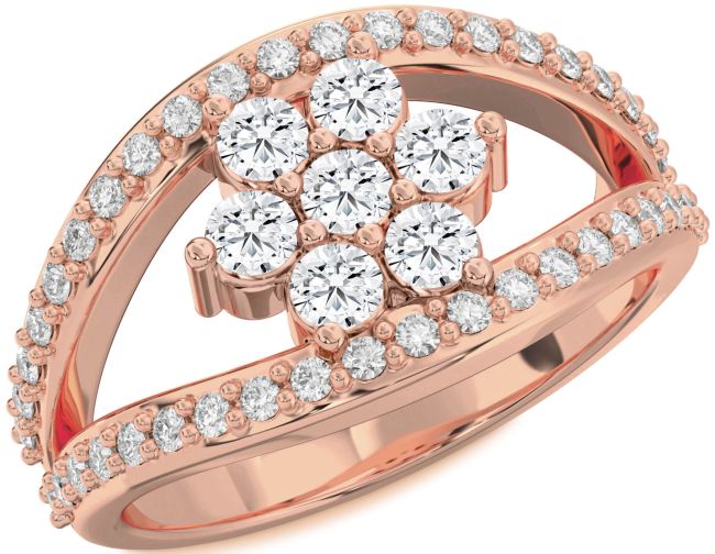 Diamond Rose Gold Flower Ring