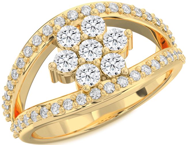Diamond Gold Flower Ring