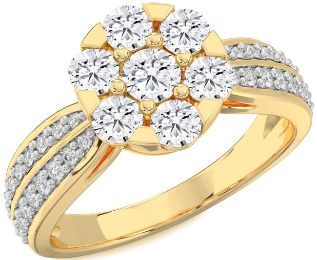 Diamond Gold Flower Ring