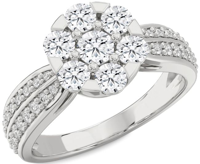 Diamond White Gold Flower Ring