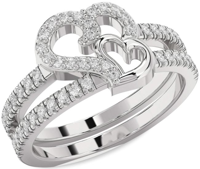 Diamond Platinum Heart Ring
