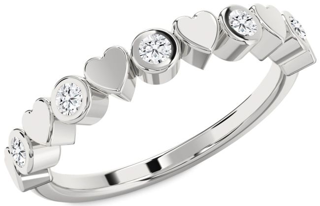 Diamond Platinum Heart Promise Ring