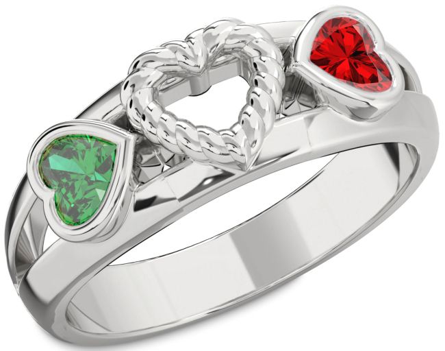Silver Two Heart Promise Ring