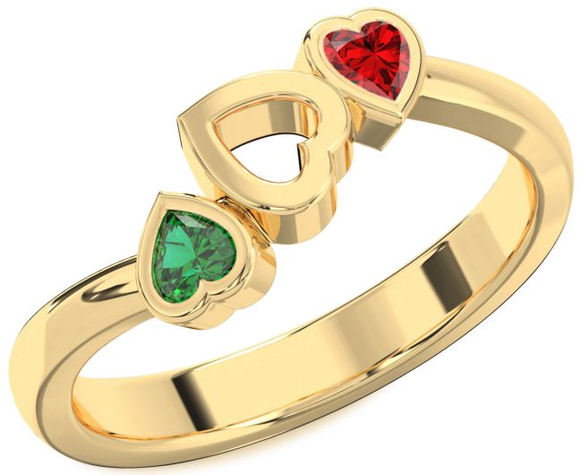 Gold Silver Two Heart Promise Ring