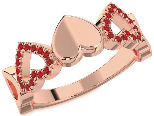 Ruby Rose Gold Silver Heart Ring